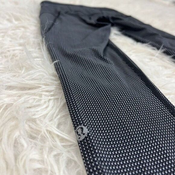 Lululemon Women's Leggings Wunder Polka Dot Size 4 Activewear Black & Grey - Picture 9 of 12